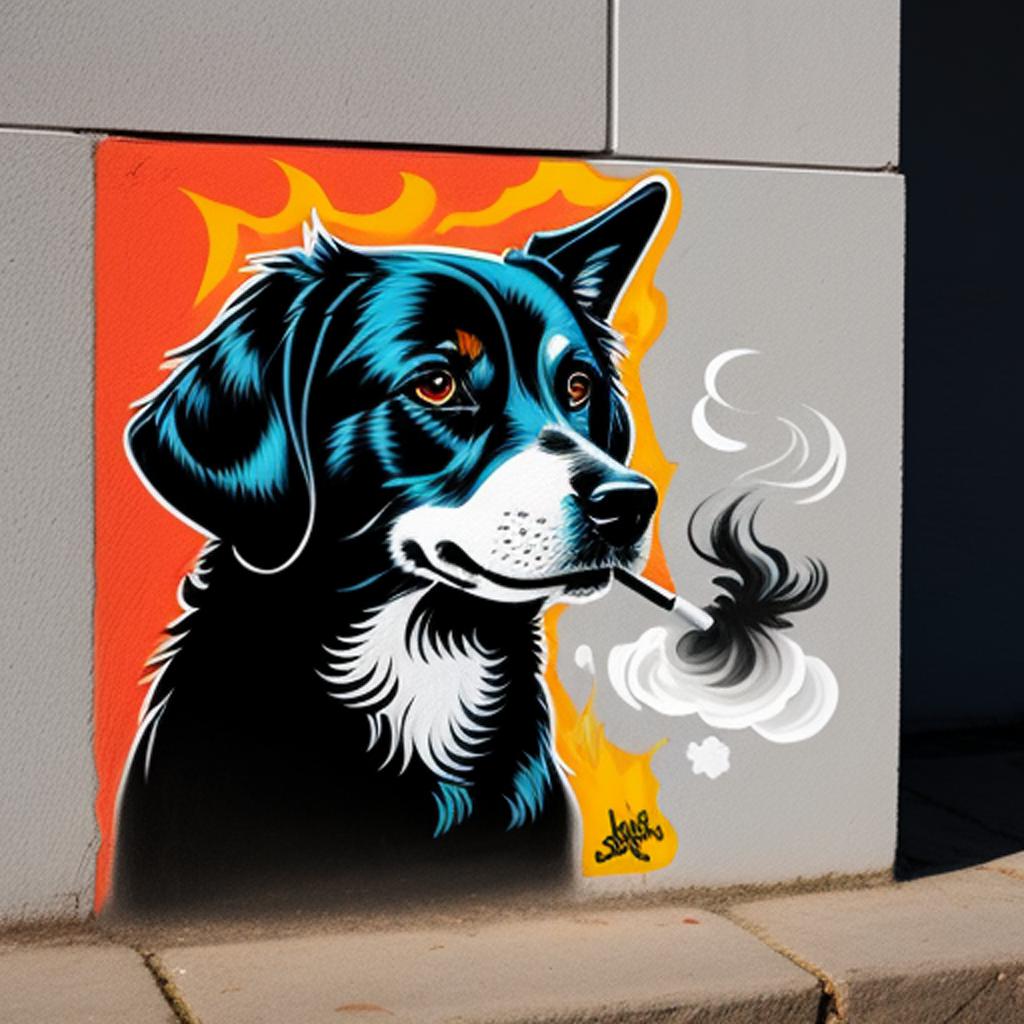 Dog smoking